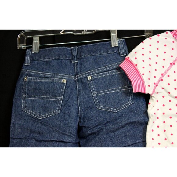 NEW 2008 Gymboree 2pc Tennis Match sz 4 Denim Capri Hooded Shirt Dots Turtle - Picture 6 of 8